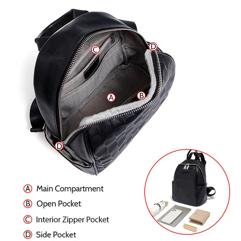 FOXER Women Split Leather Casual Backpack
