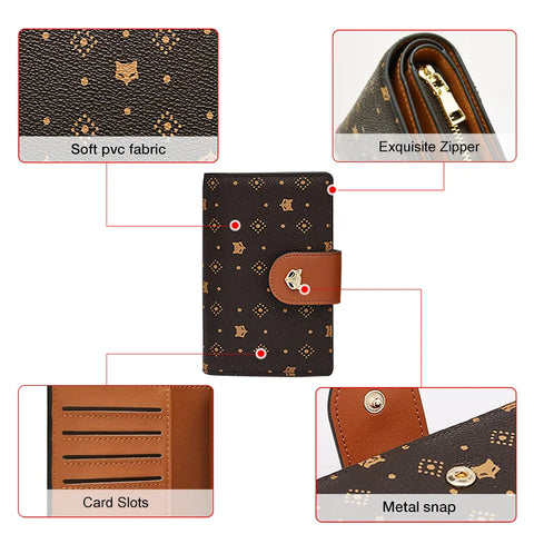 FOXER Women's Elegant Signature Card Holder Wallet - High Capacity, Stylish Gift