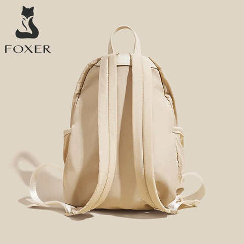 FOXER Waterproof Solid Color Women's Backpack - Stylish Laptop School Bag