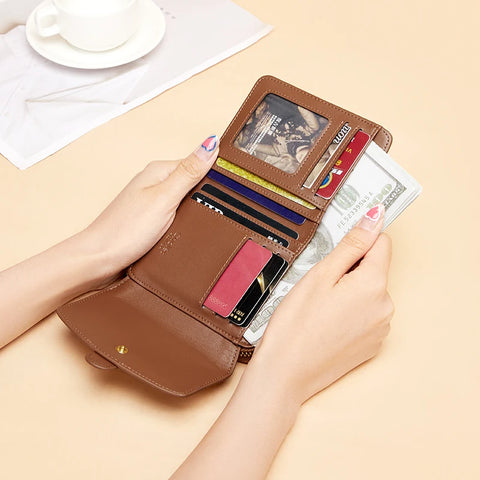 Cnoles Mini Coin Purse - Stijlvolle multifunctionele portemonnee van koeienhuid voor vrouwen