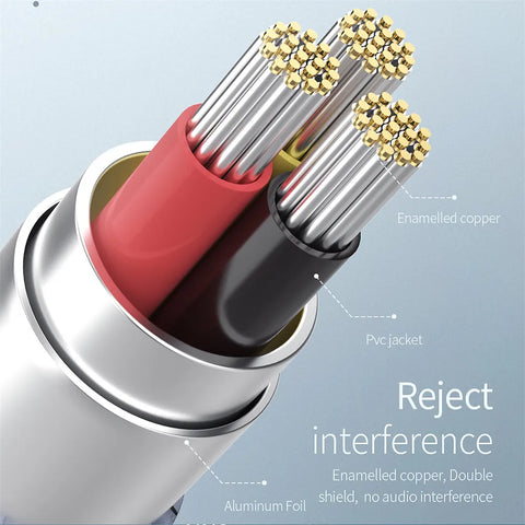 Essager 3.5mm Aux Cable - Durable Speaker Wire for Car & Headphones, Compatible with Samsung & Xiaomi