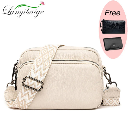 Luxury Soft Cowhide Leather Ladies Messenger Bag