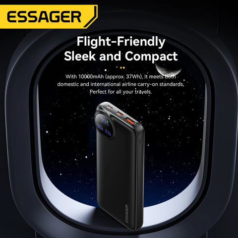 Essager 22.5W Power Bank – 20000mAh Dual-Cable, 4-Device Charge