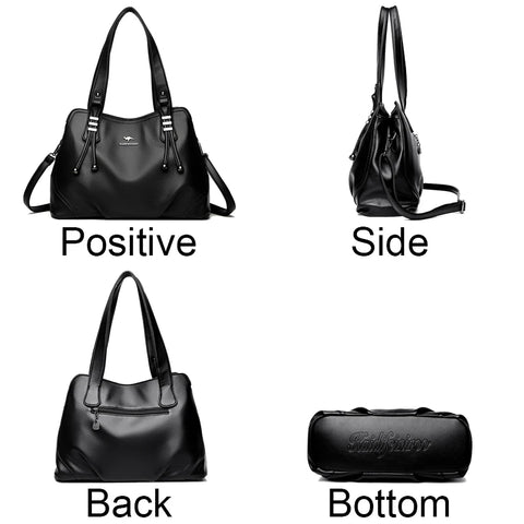 Genuine Soft Leather Vintage Shoulder Tote Bag for Women