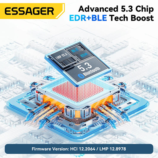 Essager Bluetooth 5.3 USB Adapter Dongle for PC & Laptops – Connect Speakers, Mice & Keyboards Wirelessly