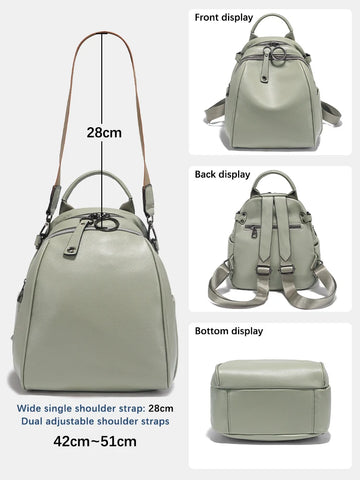 Zency Women's Soft Genuine Leather Travel Backpack