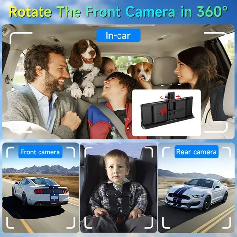 10,26'' 4K Dash Cam met draadloze Android Auto &amp; CarPlay