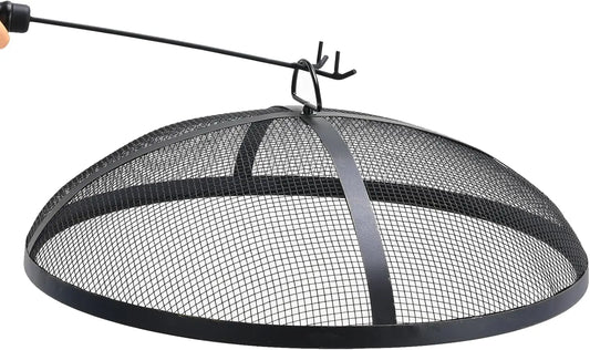 Multifunctional Fire Pit with Spark Guard & Adjustable Grill