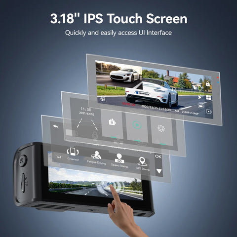 REDTIGER 4K Dual Dash Camera met wifi en gps