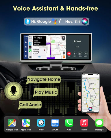 11,26 Zoll 4K Auto-DVR-Dash-Videorecorder mit Wireless Carplay &amp; Android Auto