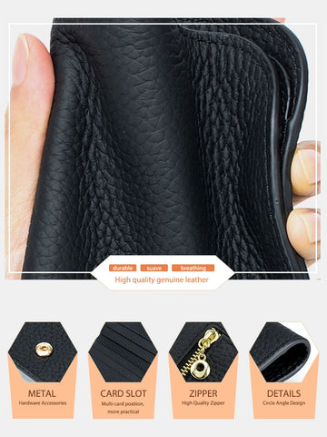 Zency Women's Genuine Leather Multifunction Wallet - Stylish & Practical
