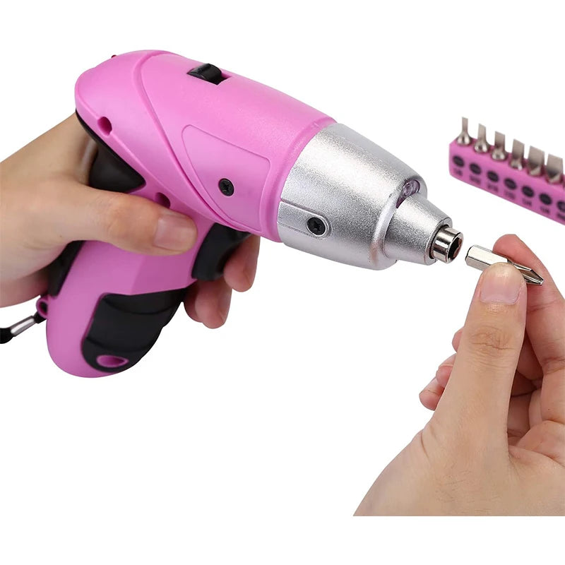 DEKO DKMT98-GP Pink 98-Piece Tool Set – General Household & Woodworking Kit with Plastic Storage Case