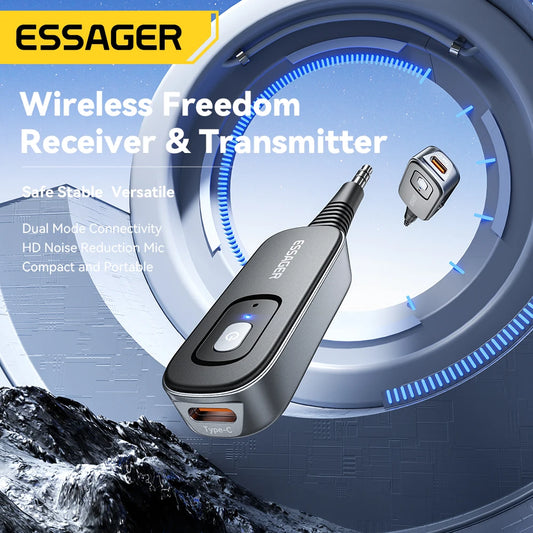Essager Bluetooth 5.1 Audio Adapter - 2-in-1 Receiver & Transmitter for TV, Car & Earphones