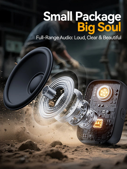 Joyroom Wearable Bluetooth Speakers - IP67 Waterproof, Clip-On Design, Clean Stereo Sound, Wireless 5.4