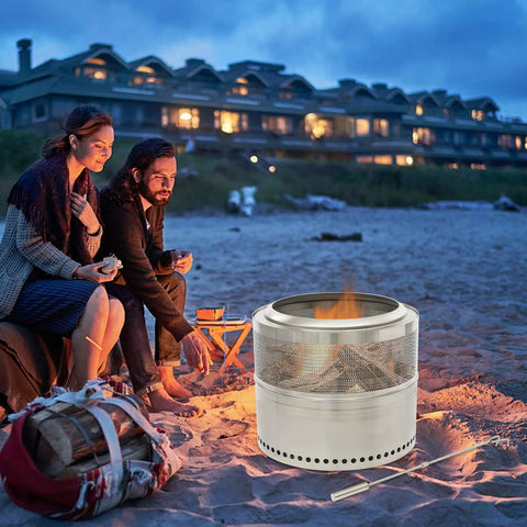 50x40cm Folding Smokeless Fire Pit - Portable Stainless Steel for Outdoor Fun