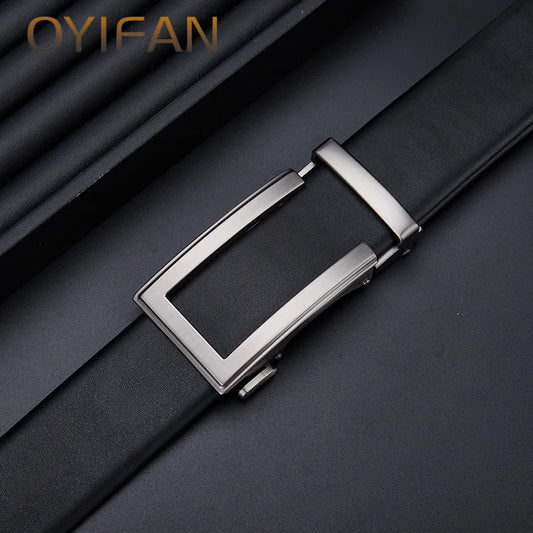 OYIFAN Adjustable Genuine Leather Belt – Formal & Jeans Style with Auto Buckle