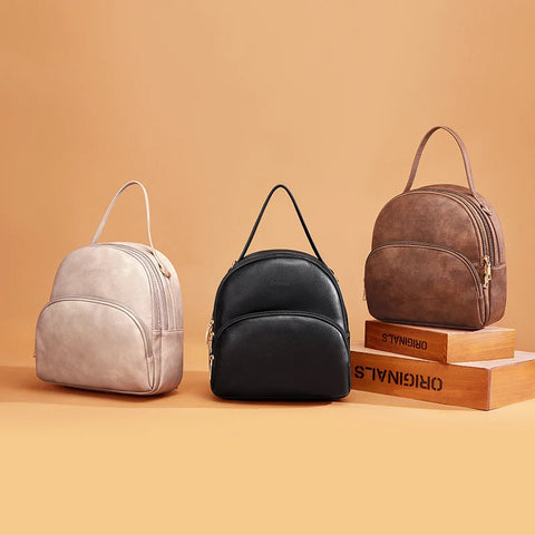 Cnoles Fashion Designer Backpack for Women - Small Leather Rucksack for School & Travel