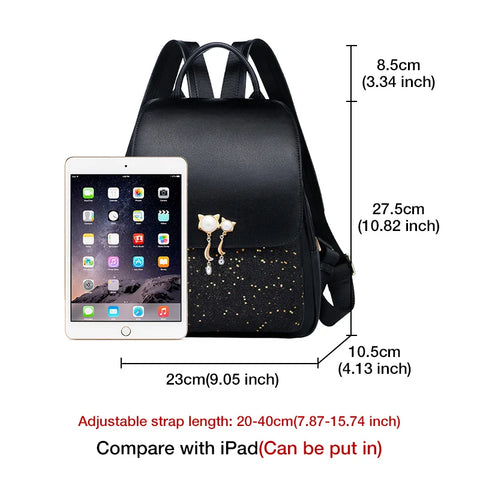 FOXER Women’s Patchwork Zipper Backpack - Large Capacity College Bag