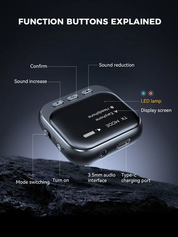Joyroom Bluetooth 5.4 Receiver & Transmitter – 400mAh AUX Car Adapter with LED Display for Music & Hands-Free Calls