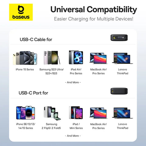 Baseus Ultra 65W Power Bank – 20000mAh with Retractable USB-C Cable