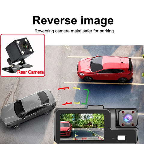 WIFI APP-bediening 3-kanaals 1080P dashcam