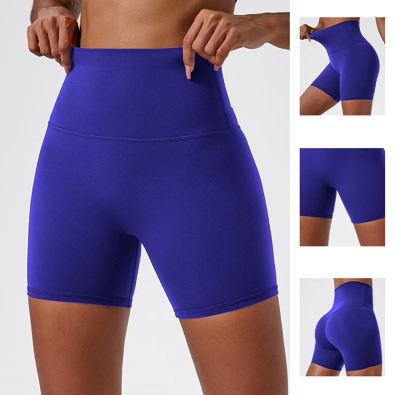 Hearuisavy High-Waist Yoga Shorts – Soft Butt-Lift Gym & Running Workout Shorts for Women