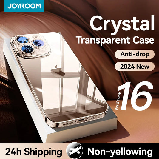 Joyroom iPhone 16/15 Pro Max Case - Crystal Clear, Anti-Yellow Lens Protection, Durable PC Cover