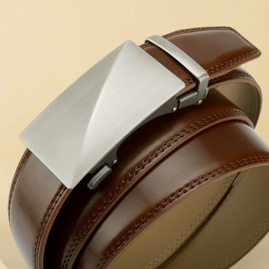 OYIFAN Men’s Leather Belt – Automatic Ratchet Strap