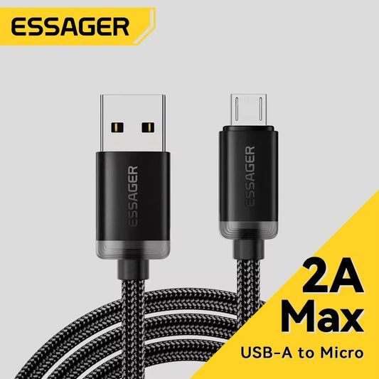 Essager Micro USB Cable 3M - 2A Fast Charging for Xiaomi, Realme, Redmi, Samsung, Huawei Mobile Phones