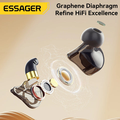 Essager HiFi In-Ear Type C Headphones with Bass, Noise Cancelling, and Mic for Sports & Gaming