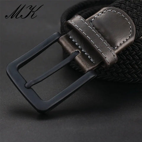 MaiKun Canvas Tactical Belt – Elastic Strap with Metal Pin Buckle for Men