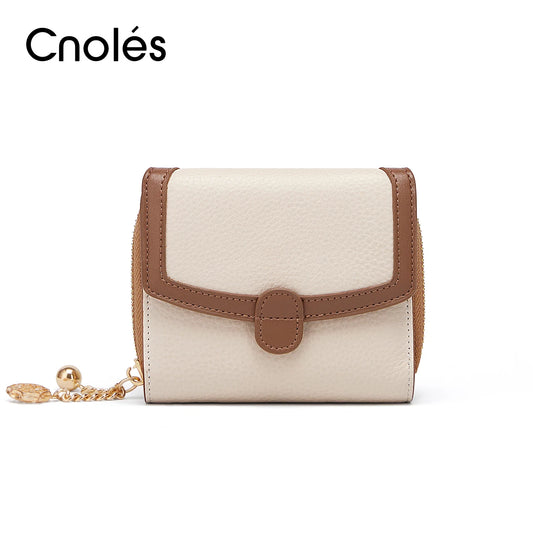 Cnoles Mini Coin Purse - Stijlvolle multifunctionele portemonnee van koeienhuid voor vrouwen