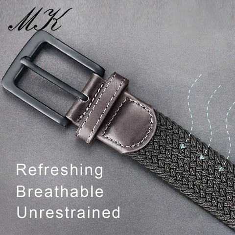 MaiKun Canvas Tactical Belt – Elastic Strap with Metal Pin Buckle for Men