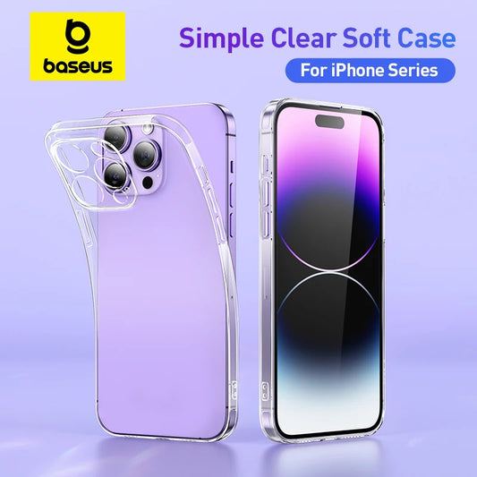 Baseus Clear TPU Case for iPhone 11-16 Pro Max Plus - Soft, Transparent Protection for XS Max, XR, X