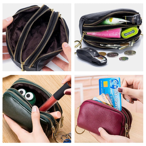 Zency Genuine Leather Multicolor Mini Wallet for Women