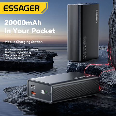 Essager 65W Power Bank – 20000mAh Fast-Charge