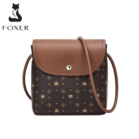 FOXER Small Women's Classic PVC Shoulder Bag - Vintage Monogram Crossbody