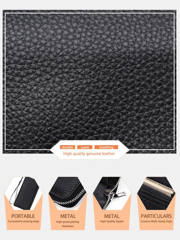 Zency Women's RFID Leather Organizer Wallet - Stylish & Secure