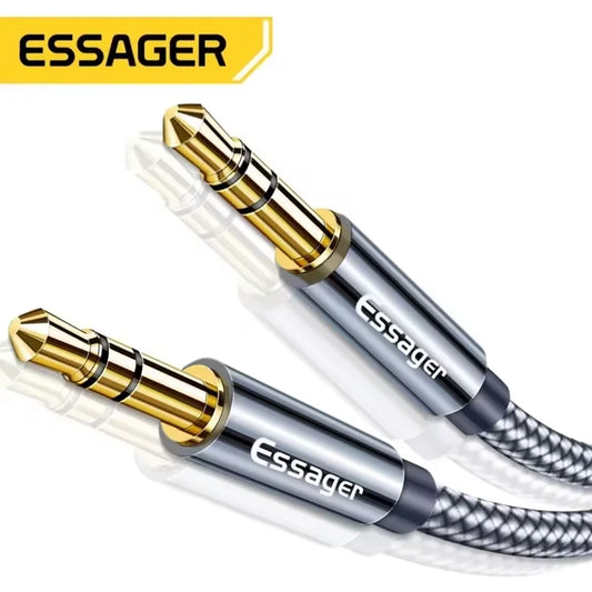 Essager 3.5mm Aux Cable - Durable Speaker Wire for Car & Headphones, Compatible with Samsung & Xiaomi