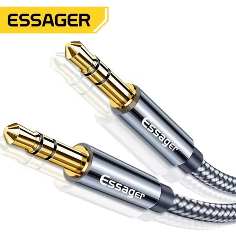 Essager 3.5mm Aux Cable - Durable Speaker Wire for Car & Headphones, Compatible with Samsung & Xiaomi