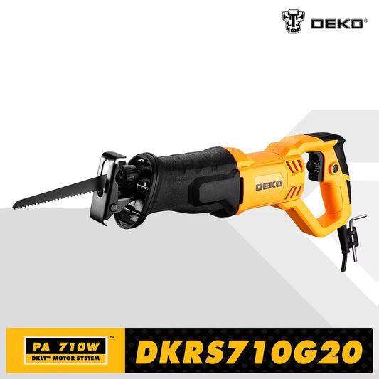 DEKO DKRS710G20 710W Electric Reciprocating Saw – Includes Blades for Woodworking & DIY