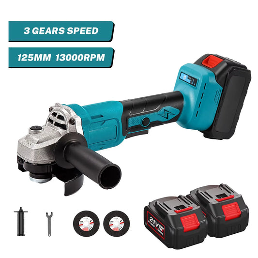 1000w 125mm bürstenloser elektrischer Winkels chl eifer 3-Gang-Schleifmaschine Holz bearbeitungs werkzeug für Makita 18V Batterie
