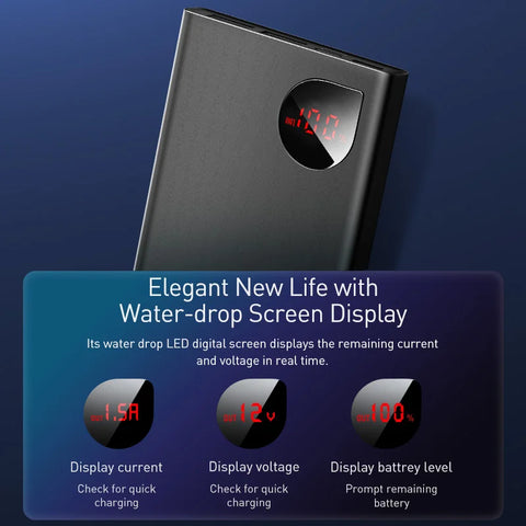 Baseus Edge 10000mAh Power Bank – 22.5W PD Fast-Charge