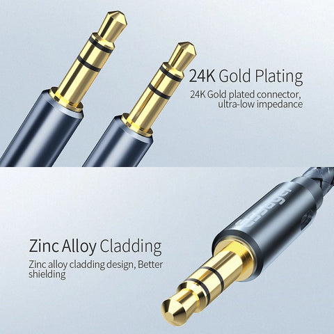 Essager 3.5mm Aux Cable - Durable Speaker Wire for Car & Headphones, Compatible with Samsung & Xiaomi