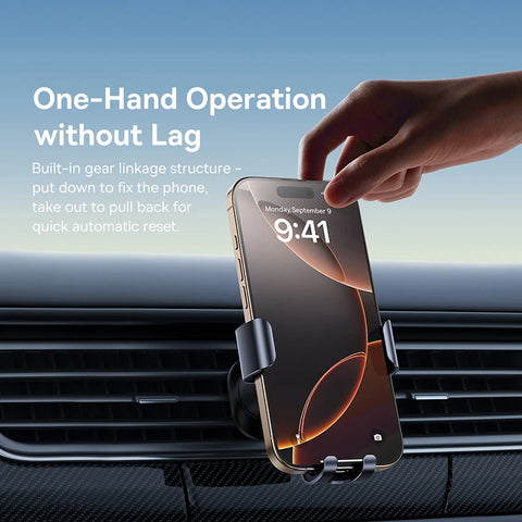 Baseus Gravity Air Vent Phone Holder for iPhone, Samsung, Xiaomi & Huawei - Metal Design, Secure & Versatile