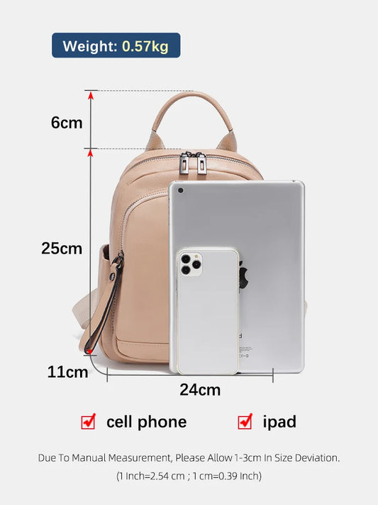 Zency 100% Genuine Leather Stylish Backpack for Women