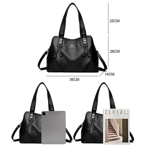 Genuine Soft Leather Vintage Shoulder Tote Bag for Women