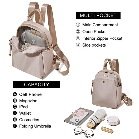 FOXER Small Lady Preppy Style Backpack - Chic High Capacity Handbag