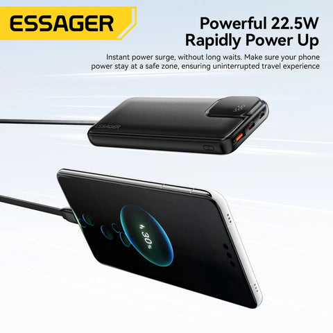 Essager Power Bank – 20000mAh Fast-Charge with Built-in Cables