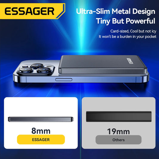 Essager Magnetic 20W Power Bank – 5000mAh Wireless Fast Charge